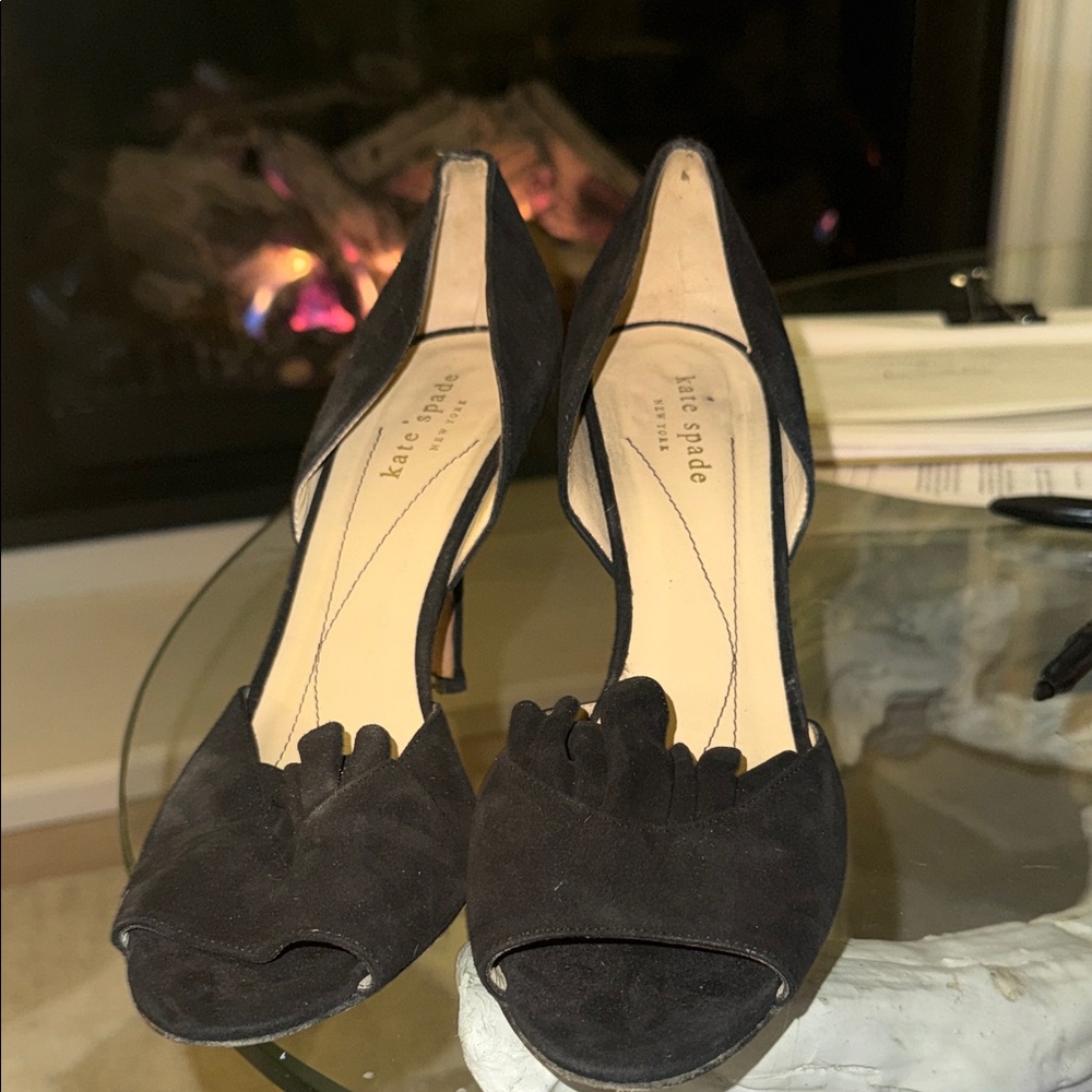Kate Spade Ruffle Suede Pump